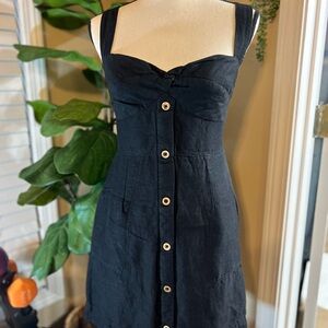 Maeve Black Button-Down Mini Dress